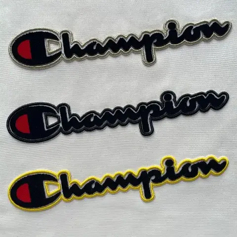 Champion草写字母牙刷绣定制+EVA立体绣包边