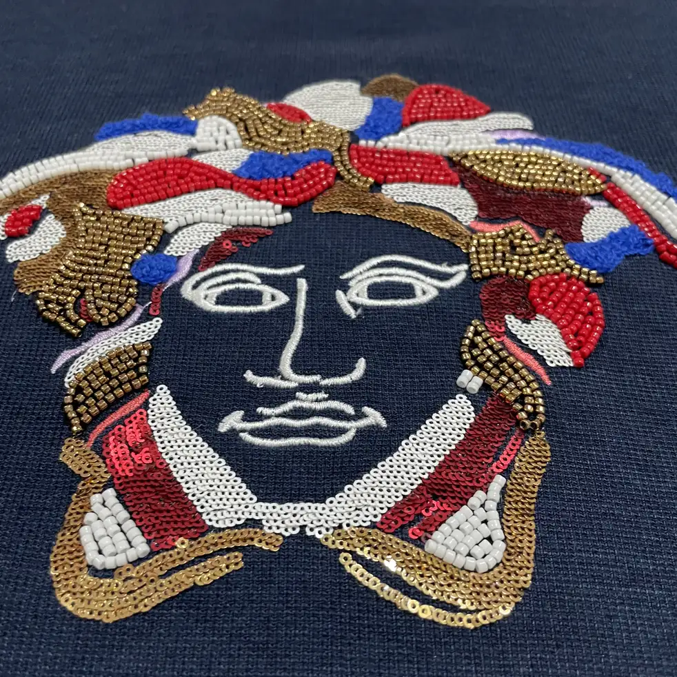 美杜莎头像钉珠珠片毛巾绣组合 图4