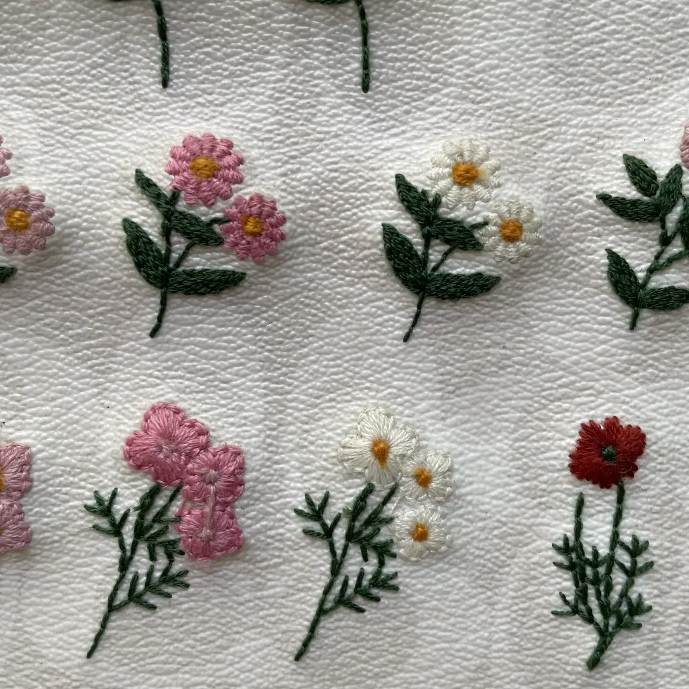 小雏菊羊毛线满幅碎花绣面料 图2