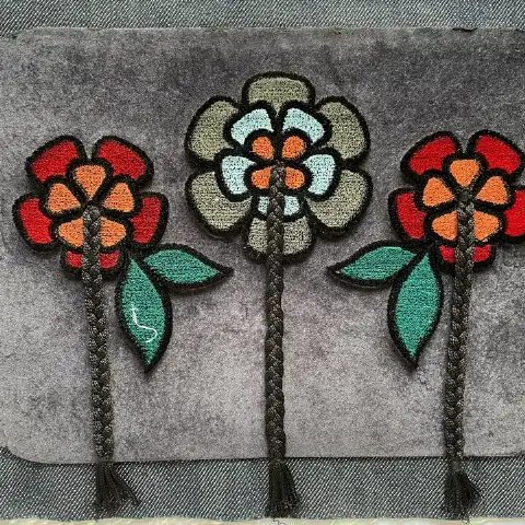 立体花朵编织辫绳垂吊流苏穗服装刺绣布贴