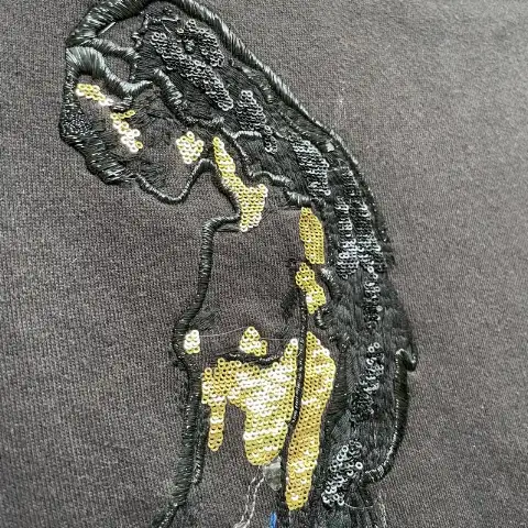 暗黑神话金鳞美人鱼卫衣胸前扁金线绣花片