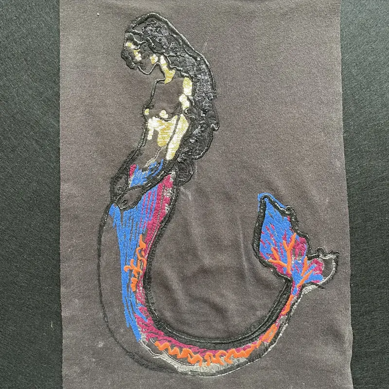 暗黑神话金鳞美人鱼卫衣胸前扁金线绣花片 图2