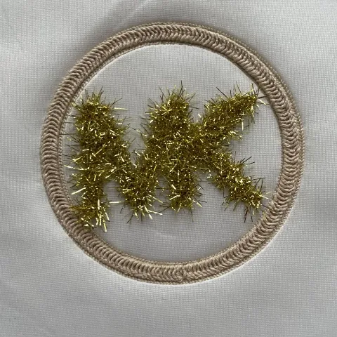 圣诞节日风金葱线立体字母布贴绣花徽章