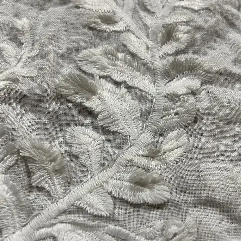 羽叶法式浮雕立体中空刺绣女装花边定制