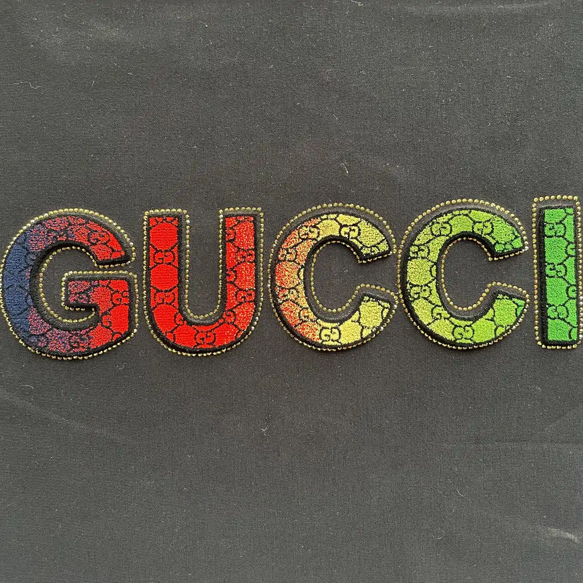 GUCCI 彩色字母毛巾绣实拍
